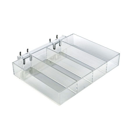Azar Displays Four Compartment Tray for Peg/Slat/Counter, PK2 225544